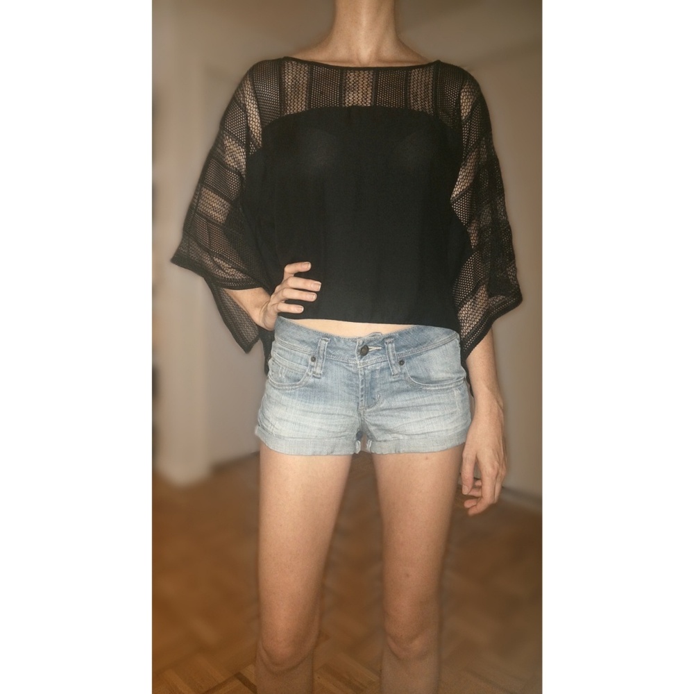 Zara Black Crop Loose Fit Tee